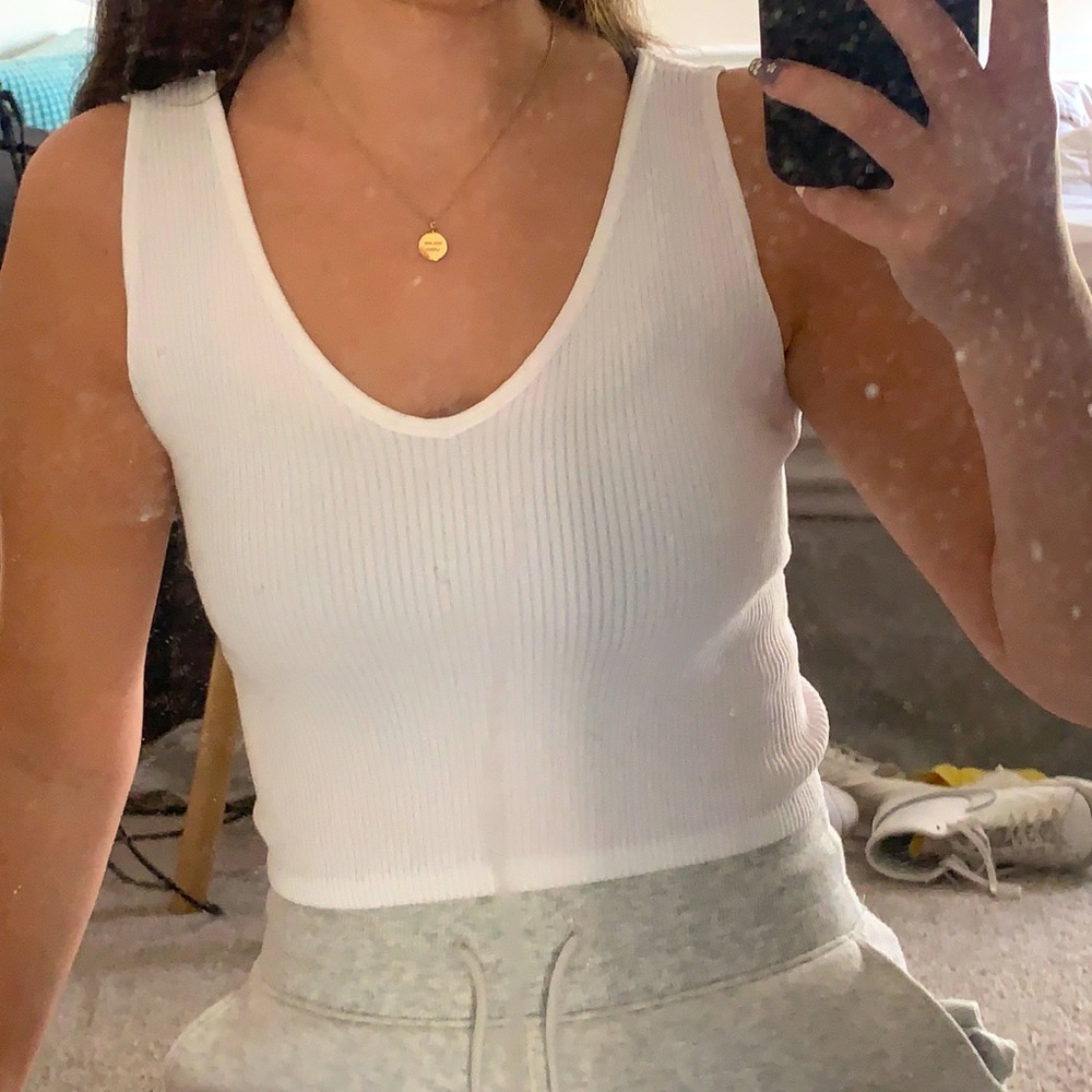 White rubbed tank top